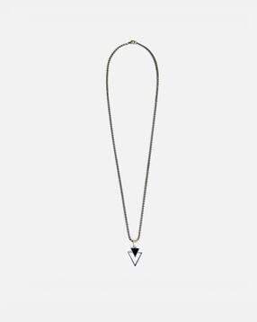men triangle polished pendant chain