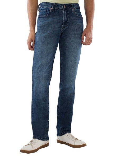 SPYKAR Men Mid-Wash Ricardo Straight Jeans