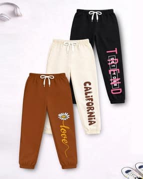 Girls Pack of 3 Printed Joggers-image-35
