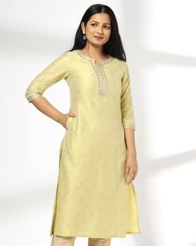 avaasa mix n' match Women Embroidered Straight Kurta-picture-26