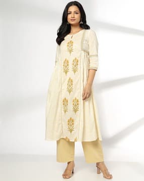 Women Floral Print Anarkali Kurta & Pants Set-image-25