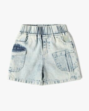 Boys Washed Regular Fit Denim Shorts-image-14