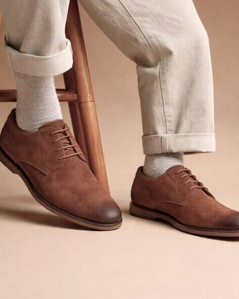 RUOSH Men Round Toe Lace-Up Fastening Shoes