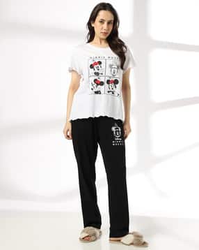 rio Women Minnie Mouse Print Cotton T-Shirt & Pyjamas Set-picture-12