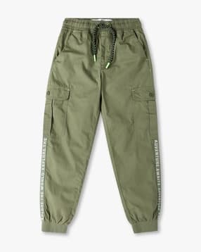point cove Boys Typographic Print Tape Pull-On Relaxed Fit Cargo Pants-picture-19