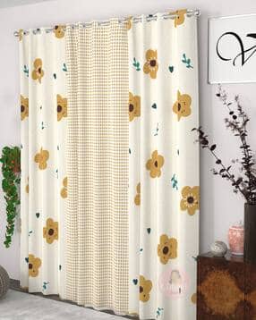 chhavi india Set of 3 Floral Print Door Curtains with Eyelets-picture-19
