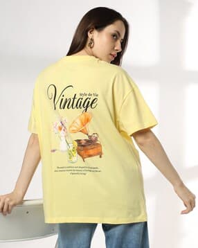 dnmx Women Graphic Print Boxy Fit Crew-Neck T-Shirt-picture-14