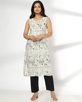 avaasa mix n' match Women Printed Straight Fit Kurta-picture-39