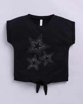 Girls Regular Fit Round-Neck Top-image-22