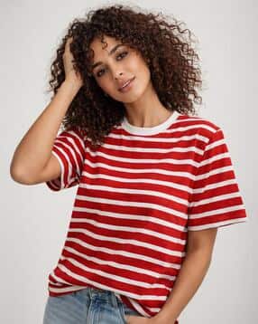 leia Women Striped Regular Fit Round-Neck T-Shirt-picture-48