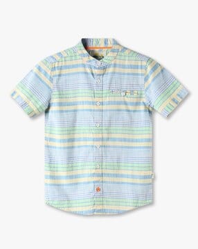 point cove Boys Striped Relaxed Fit Cotton Shirt-picture-28