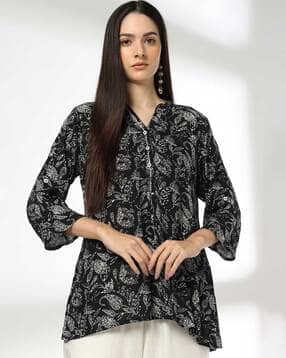 fusion Women Paisley Print A-Line Kurti-picture-23