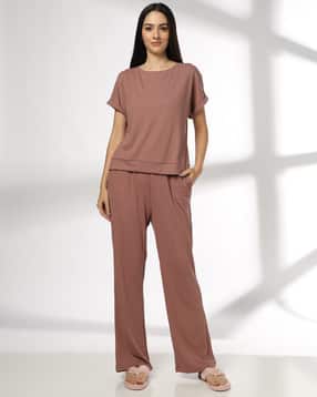 Women Ribbed Lounge Set-image-49