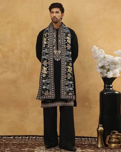 Jompers Embroidered Regular Sequinned Kurta with Pyjamas