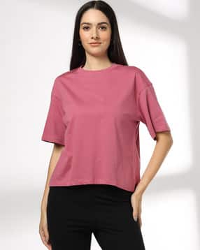 rio basic Women Boxy Fit Round-Neck T-Shirt-picture-27
