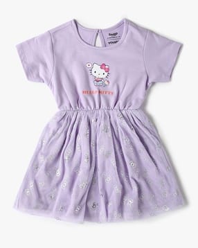 yousta Girls Hello Kitty Print Fit & Flare Dress-picture-23