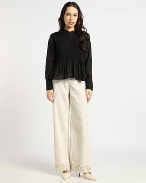 svrnaa by azorte Solid Fit & Flare Top-picture-22