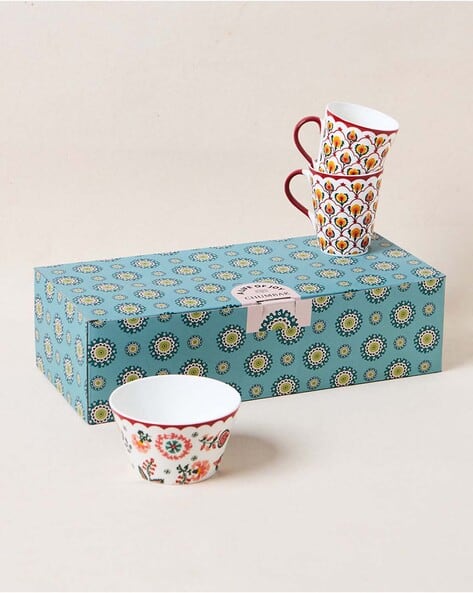 CHUMBAK Suzani Bloom Tea Trio Gift Set of 3