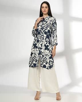 fusion Women Floral Print Straight Kurta-picture-22