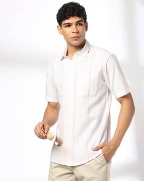 john players Men Slim Fit Cotton Stripped Casual Shirt-picture-20