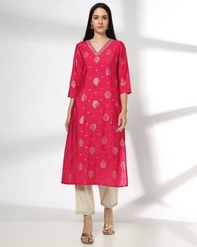 Women Floral Print Straight Kurta with Palazzos-image-28