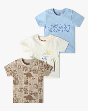 inf frendz Boys Pack of 3 Printed Tailored Fit Round-Neck T-Shirts-picture-11