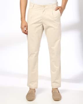 john players Men Slim Fit Flat-Front Trousers-picture-11