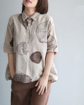 Women Printed Regular Fit Shirt with Spread Collar-image-19