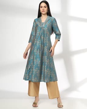 avaasa mix n' match Women Printed Flared Kurta-picture-24