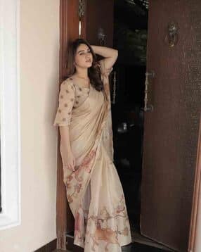 indie picks Women Printed Linen Saree-picture-41