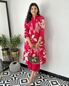 Floral Print Kurta & Palazzos Co-Ord Set-image-0