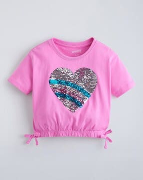 hopscotch Girls Embellished Regular Fit Round-Neck T-Shirt-picture-15