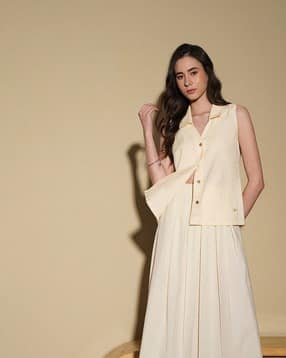pink fort Women Linen Blend 2-Piece Sets-picture-41