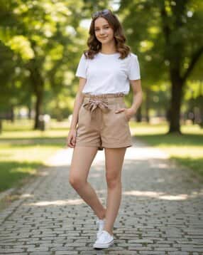 v-mart Girls Regular Fit Mid-Rise Hot Pants-picture-29