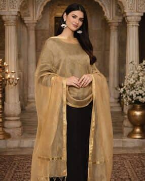indie picks Banarasi Silk Dupatta with Zari Weaving-picture-41