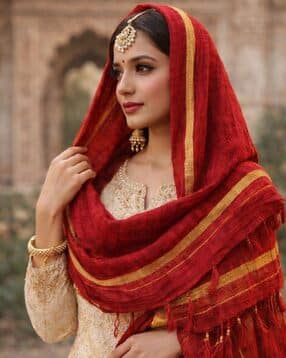 indie picks Banarasi Silk Dupatta with Zari Weaving-picture-31