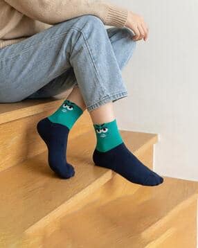 sockscarving Women Colourblock Ankle-Length Socks with Cartoon Motifs-picture-40