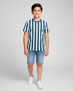 v-mart Boys Striped Round-Neck T-Shirt-picture-32