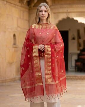 indie picks Banarasi Silk Dupatta with Zari Weaving-picture-53