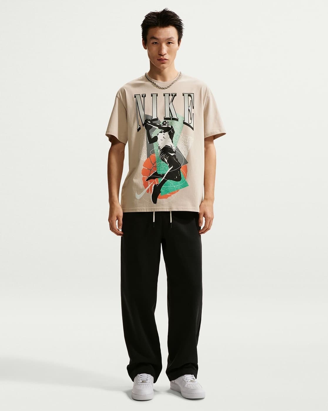 Men AS Open Circle Loose Fit Crew-Neck T-Shirt