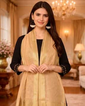 indie picks Banarasi Silk Dupatta with Zari Weaving-picture-25