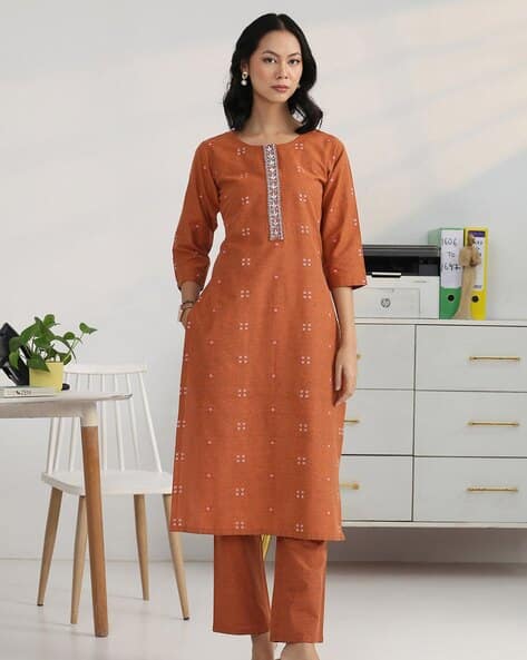 Gerua By Libas Women Printed Straight Kurta Set