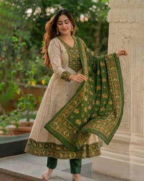 aaghnya fashion Women Printed 3-Piece A-Line Kurta Set-picture-28