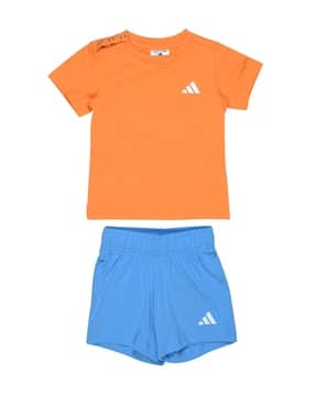 adidas kids Logo Print T-Shirt & Shorts Combo Set-picture-49
