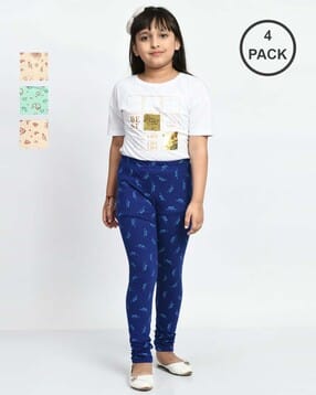 indiweaves Girls Pack of 4 Printed Leggings-picture-12