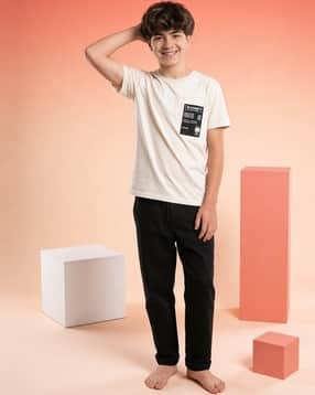 Boys Typographic Print T-Shirt & Pyjamas Set-image-12