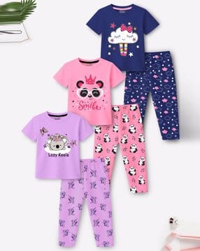 trampoline Girls Graphic Print Pants with Top Set-picture-17