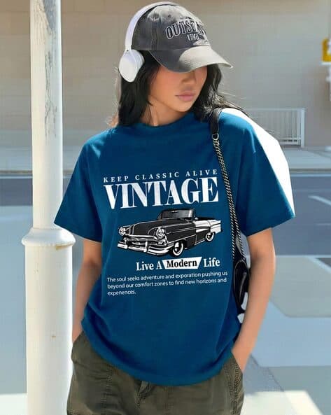 AUSK Women Printed Round-Neck T-Shirt