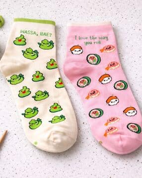 thela gaadi Women Pack of 2 Ankle Length Socks-picture-4
