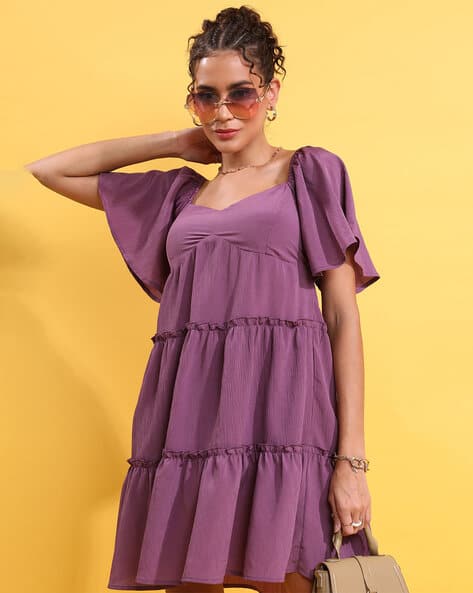 Tokyo Talkies Women Tiered Mini Length Dress
